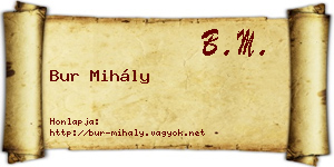 Bur Mihály névjegykártya